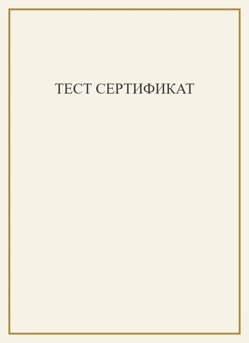 Тестовый сертификат
